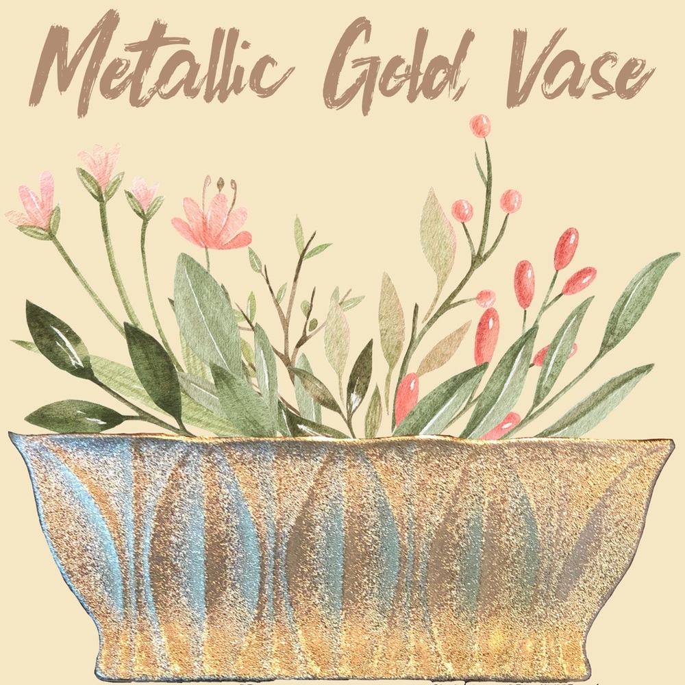 Metallic Copper Gold Decorative Planter Bowl NWOT